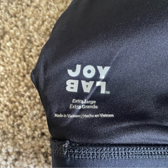 JoyLab Ribbed Athletic Bra Women’s XL Black Scoop Neck Textured Everyday Day - Picture 4 of 5